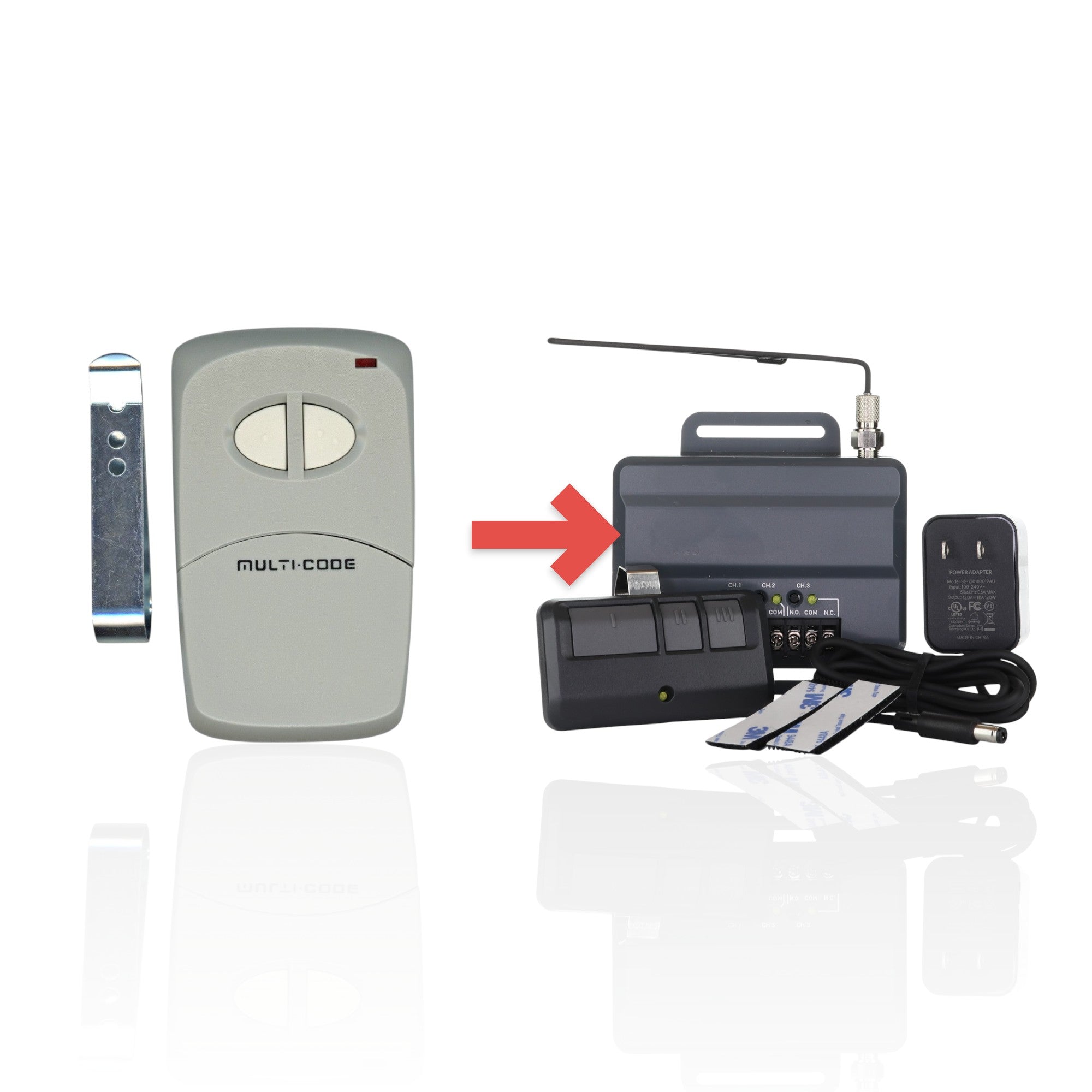 Anderic Substitute Kit for Linear Multi-Code 4120 two button 300 mhz Visor Garage Door Opener Remote Control [RR850LM]