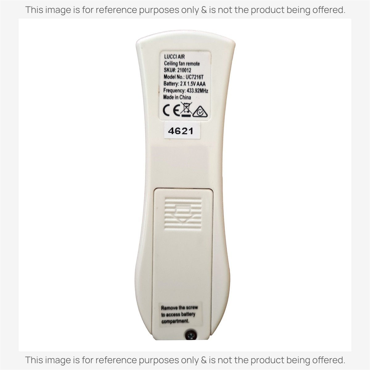 Anderic Substitute for Lucci 210012 UC7216T 433MHz Slimline Ceiling Fan Remote Control [63T-AC83T-KIT]