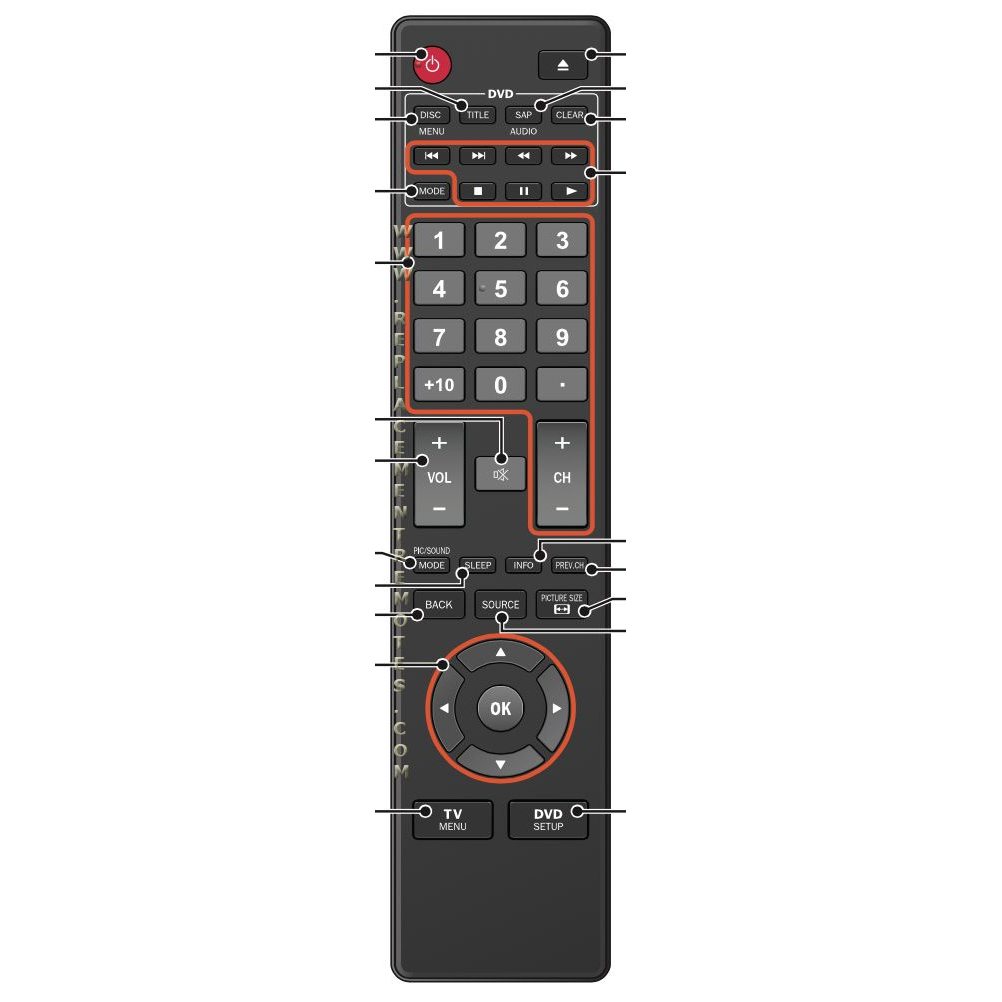 Control remoto para TV/DVD Magnavox 45FNT003