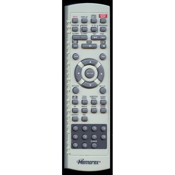 Memorex MVD2037 DVD Remote Control