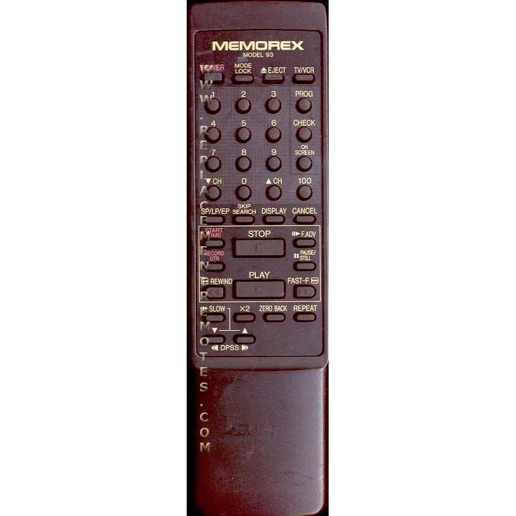 Memorex RRMCG0912GESA VCR Remote Control