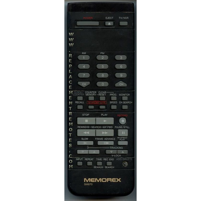 Memorex VSQS1055 VCR Remote Control