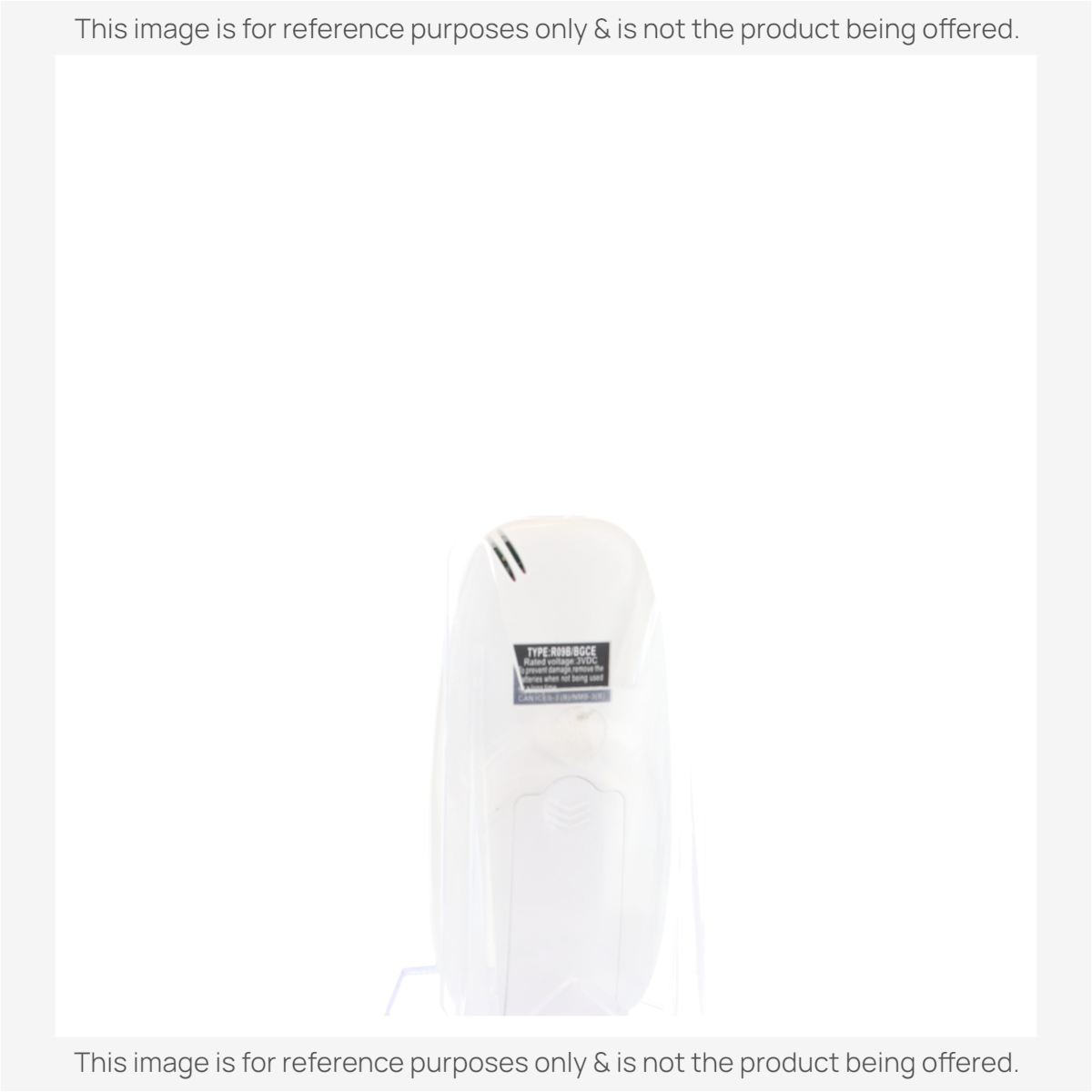 Anderic replacement remote control for Midea air conditioners, white plastic back view with battery compartment