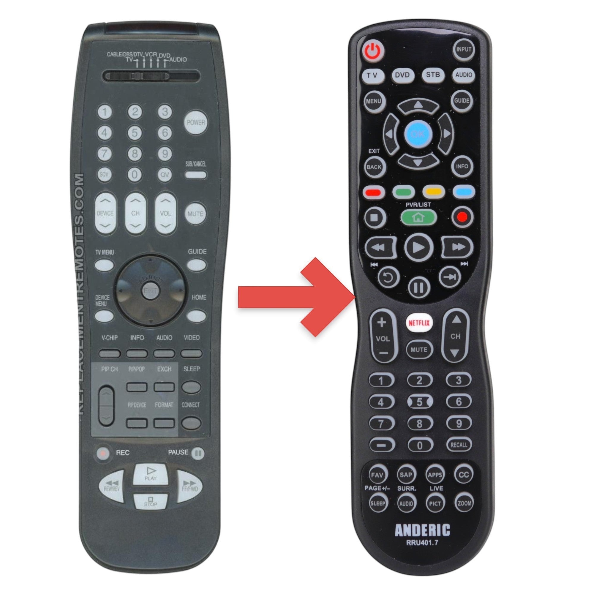 Anderic Substitute for Mitsubishi 290P123A10 TV Remote Control [RRU401-2657]
