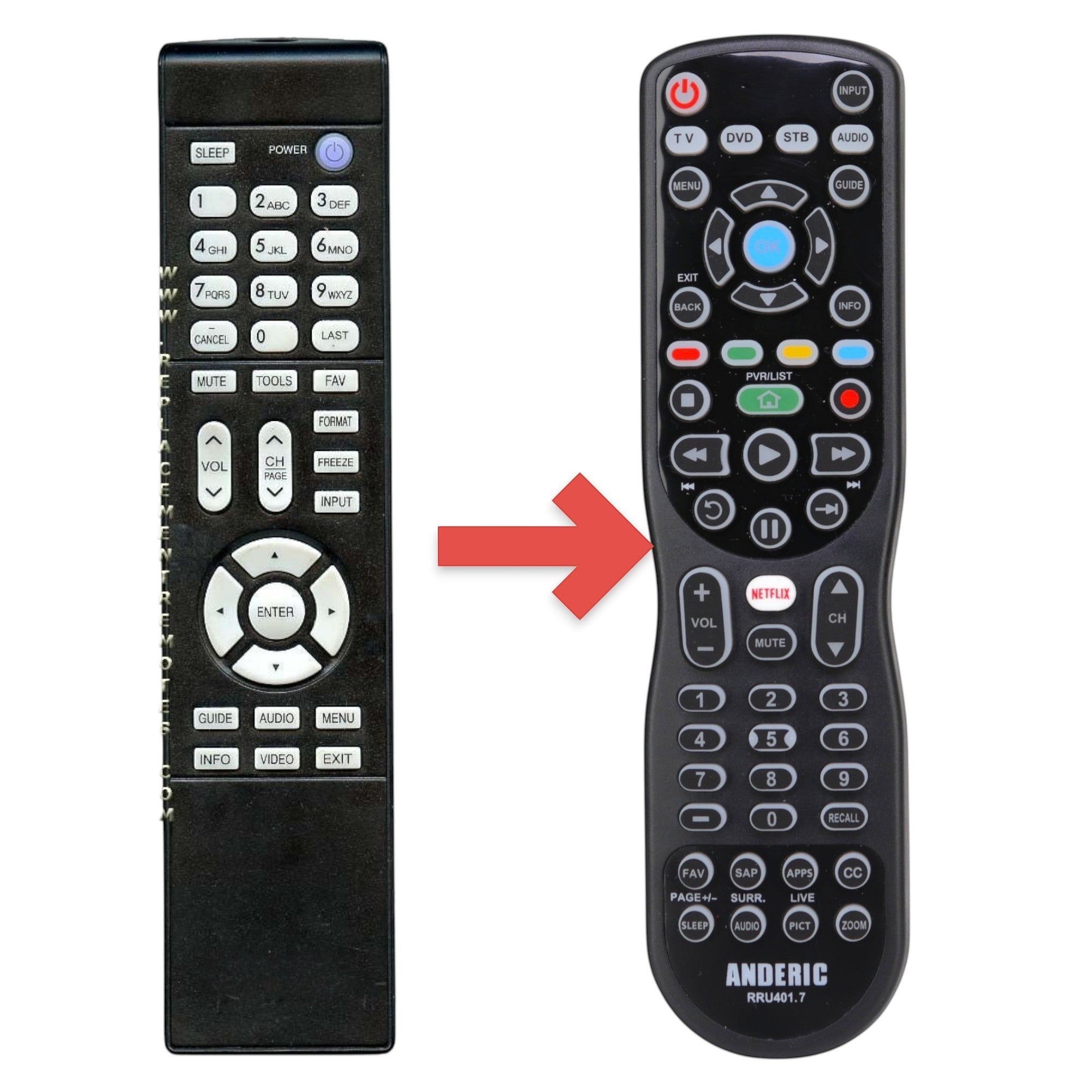 Anderic Substitute for Mitsubishi 290P187010 TV Remote Control [RRU401-2657]