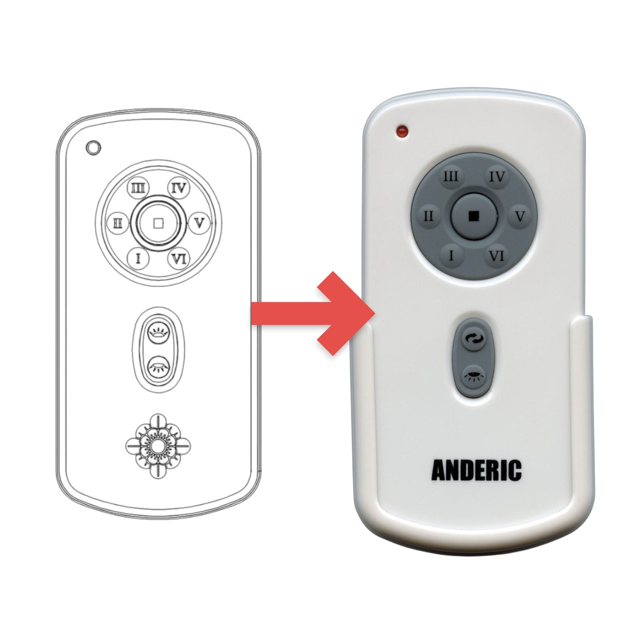 Substitute for Monte Carlo RH787T With up and down lights Ceiling Fan Remote Control [RR787T, no up light]