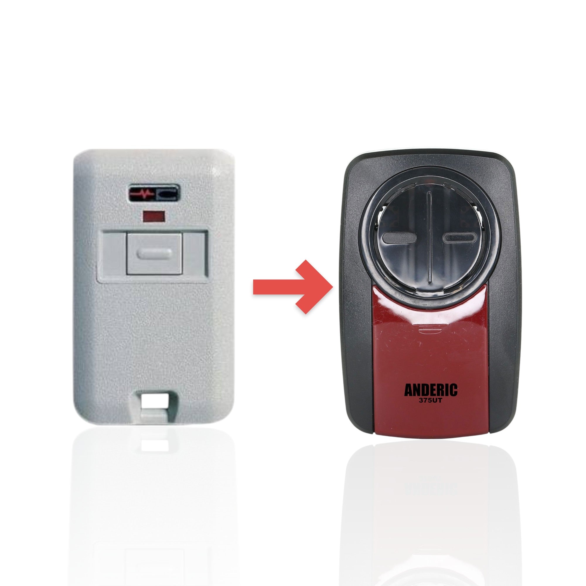 Anderic Substitute for Linear 3060 Multi-Code 1-Button 300 Mhz keychain Garage Door Opener Remote Control [375UT-2button]