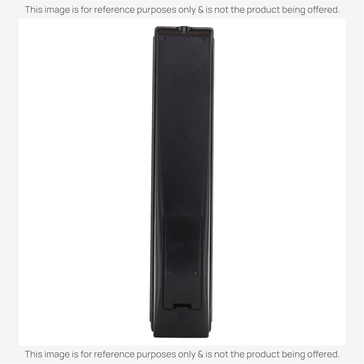 Anderic black replacement remote control for Sharp Aquos TVs, back view showing battery compartment cover.