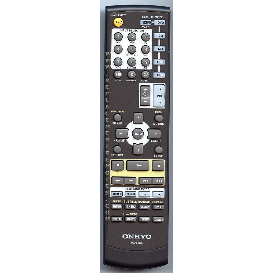 Onkyo RC646S Receiver Remote Control | RC-646S