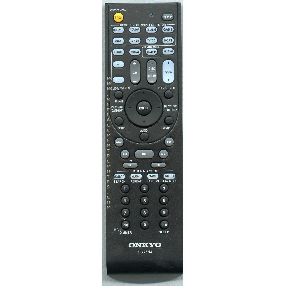 Control remoto del receptor Onkyo RC762M