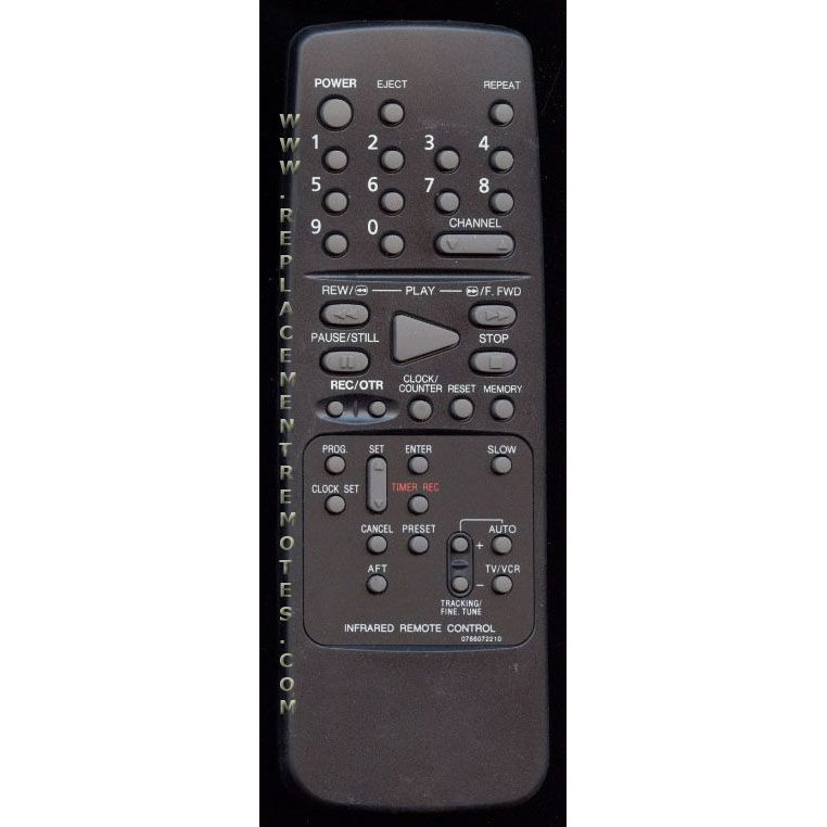 Orion 0766072210 VCR Remote Control