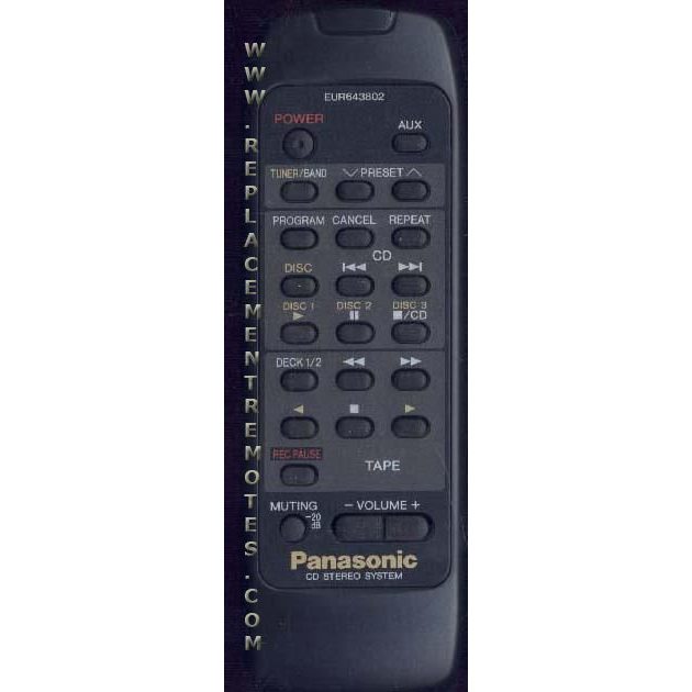 Panasonic EUR643802 Audio Remote Control