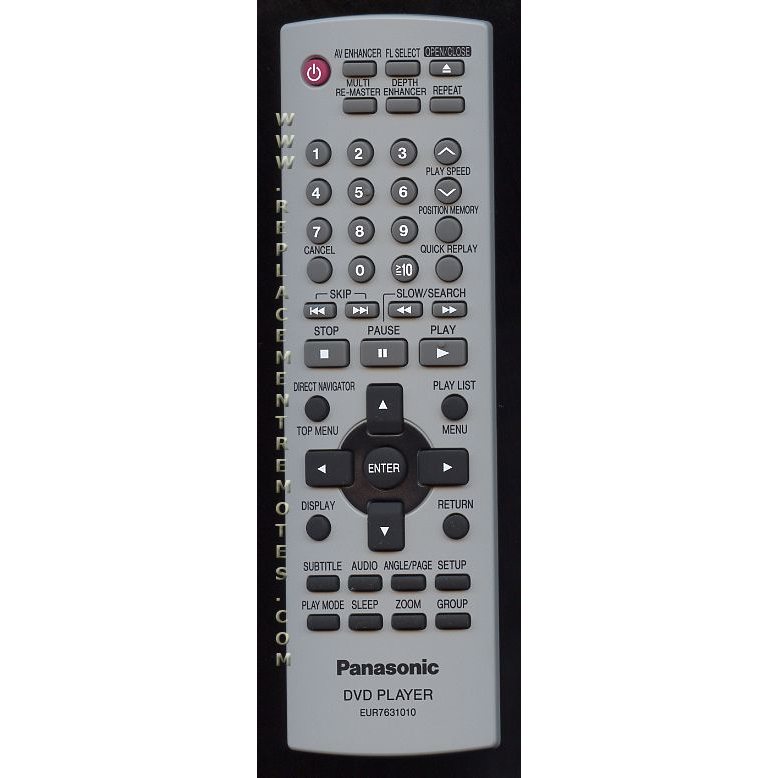 Panasonic EUR7631010 DVD Remote Control