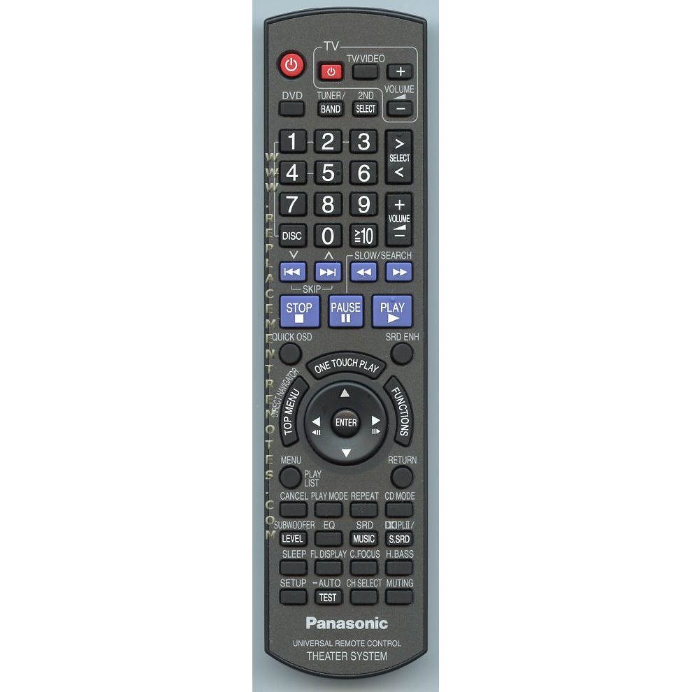 Panasonic EUR7662YY0 Home Theater Remote Control
