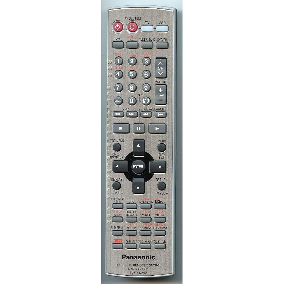 Panasonic EUR7722X60 Home Theater Remote Control