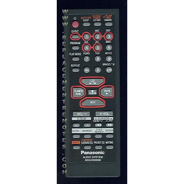 Control remoto de audio Panasonic N2QAHB000036