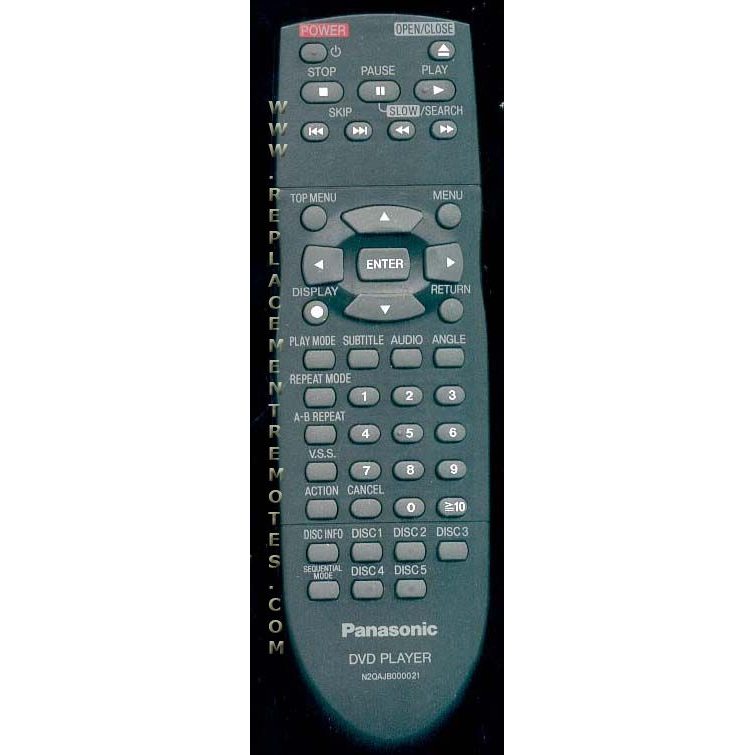 Panasonic N2QAJB000021 DVD Remote Control