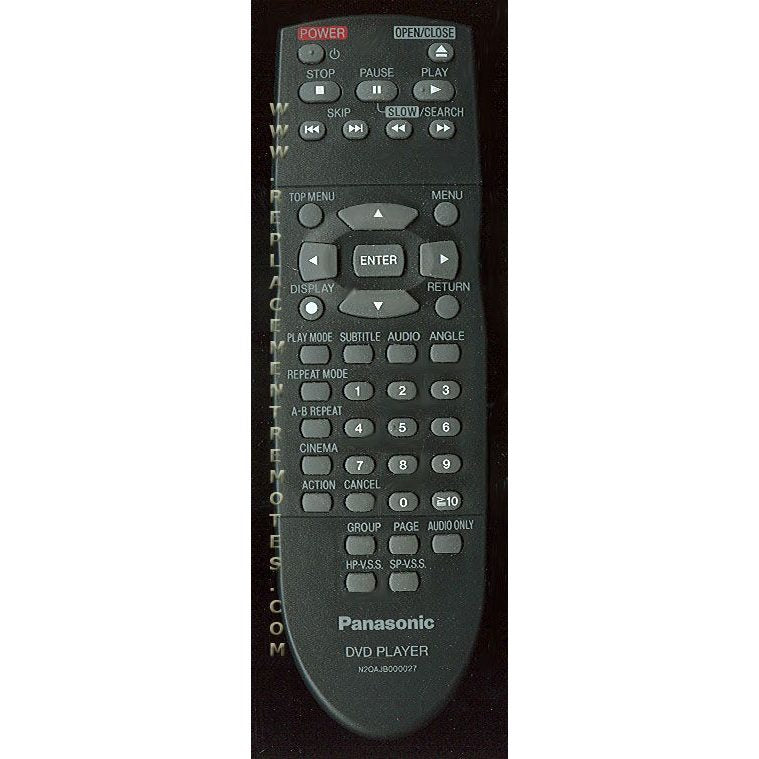 Panasonic N2QAJB000027 DVD Remote Control