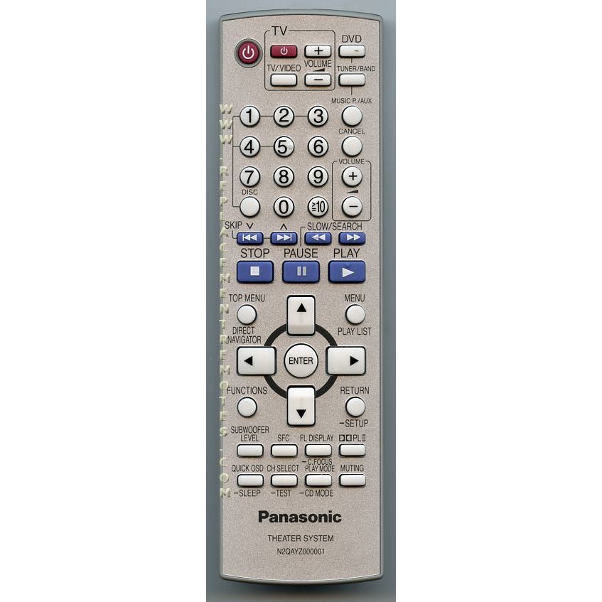Panasonic N2QAYZ000001 Home Theater Remote Control