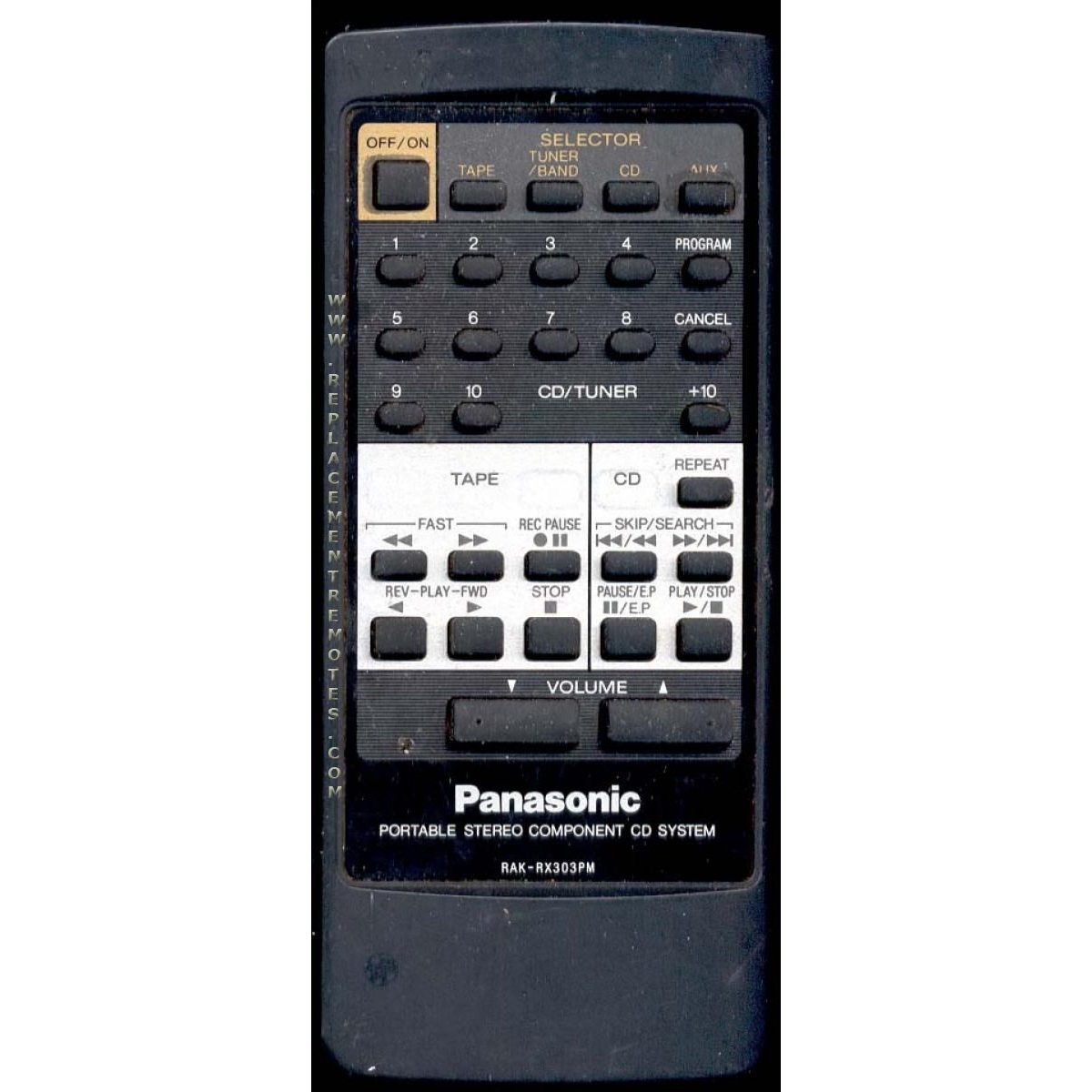 Panasonic RAKRX303PM Audio Remote Control
