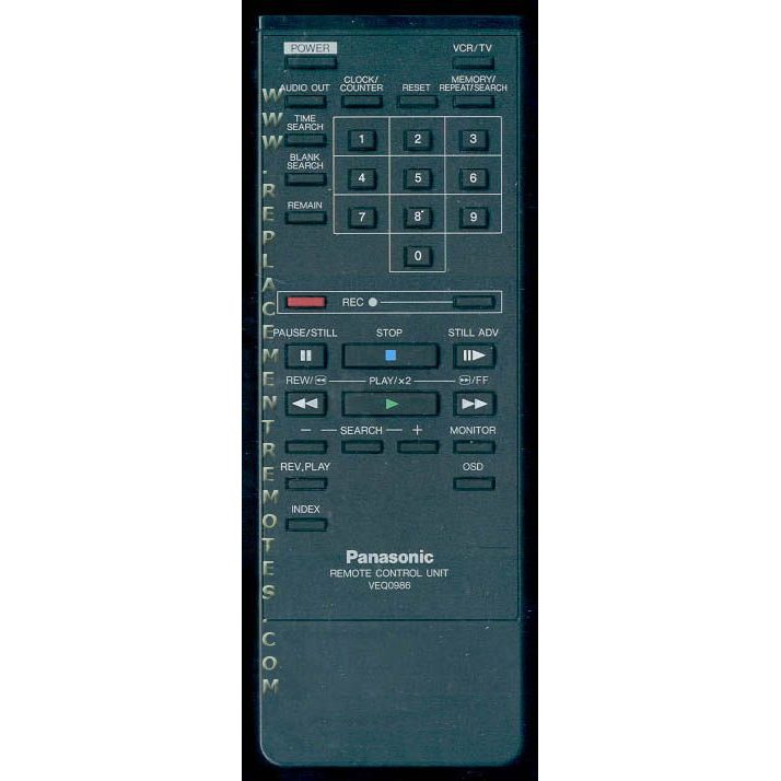 Panasonic VEQ0986 VCR Remote Control