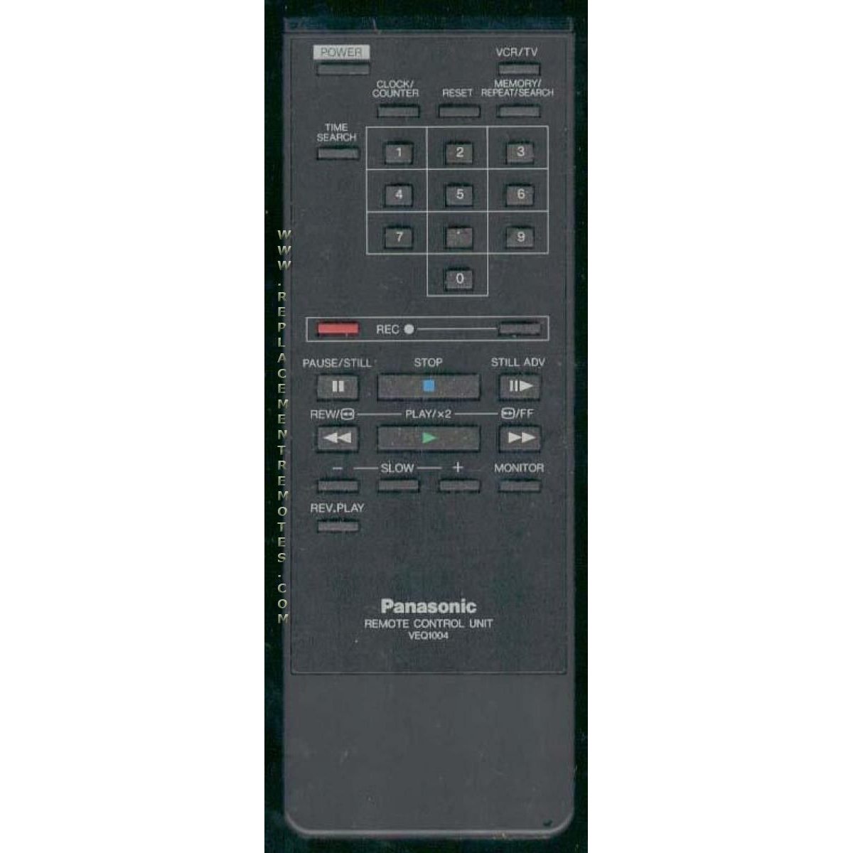 Panasonic VEQ1004 VCR Remote Control