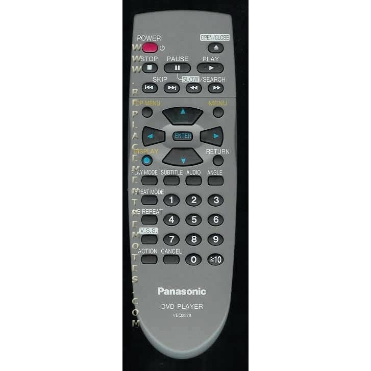 Panasonic VEQ2378 DVD Remote Control