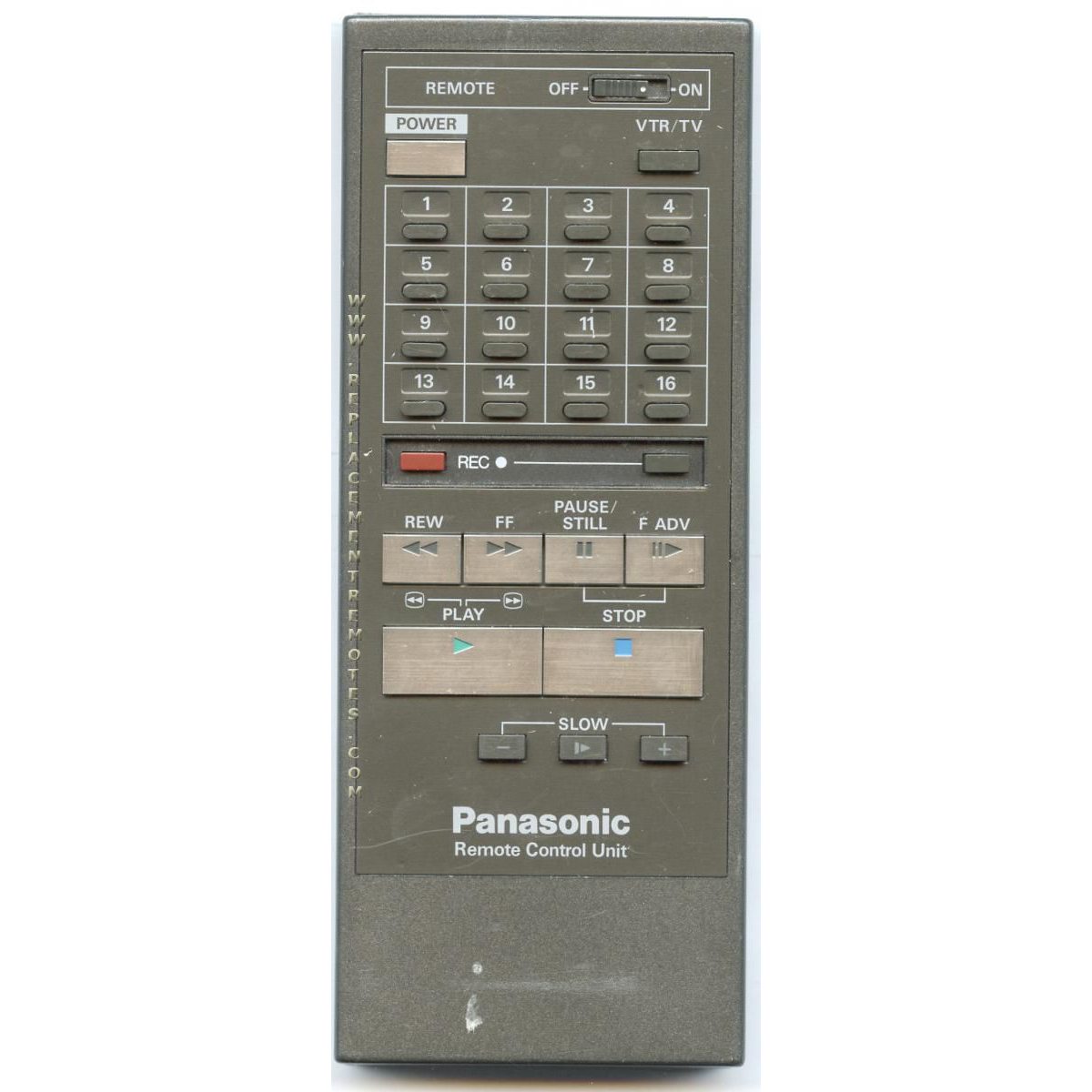 Panasonic VSQ0478 VCR Remote Control