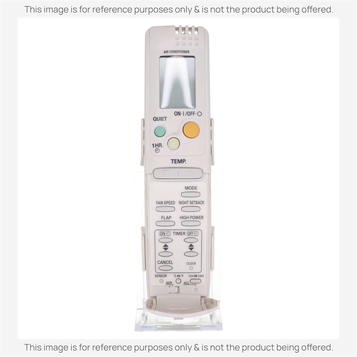 Anderic replacement remote control for Panasonic air conditioners featuring a backlit LCD screen and numeric buttons.