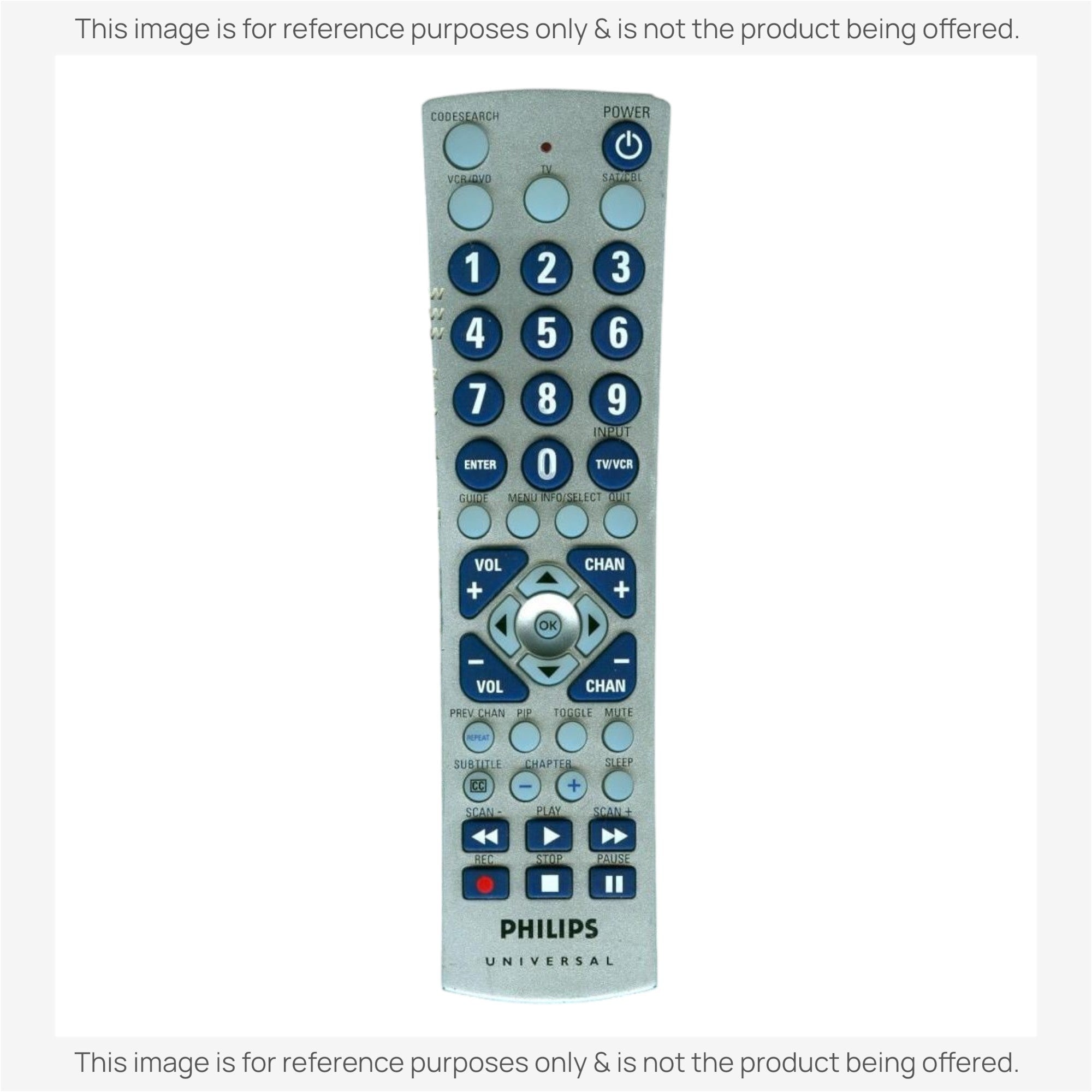 Sustituto para el Control Remoto Universal de 3 Dispositivos Philips CL035 [RRU401]