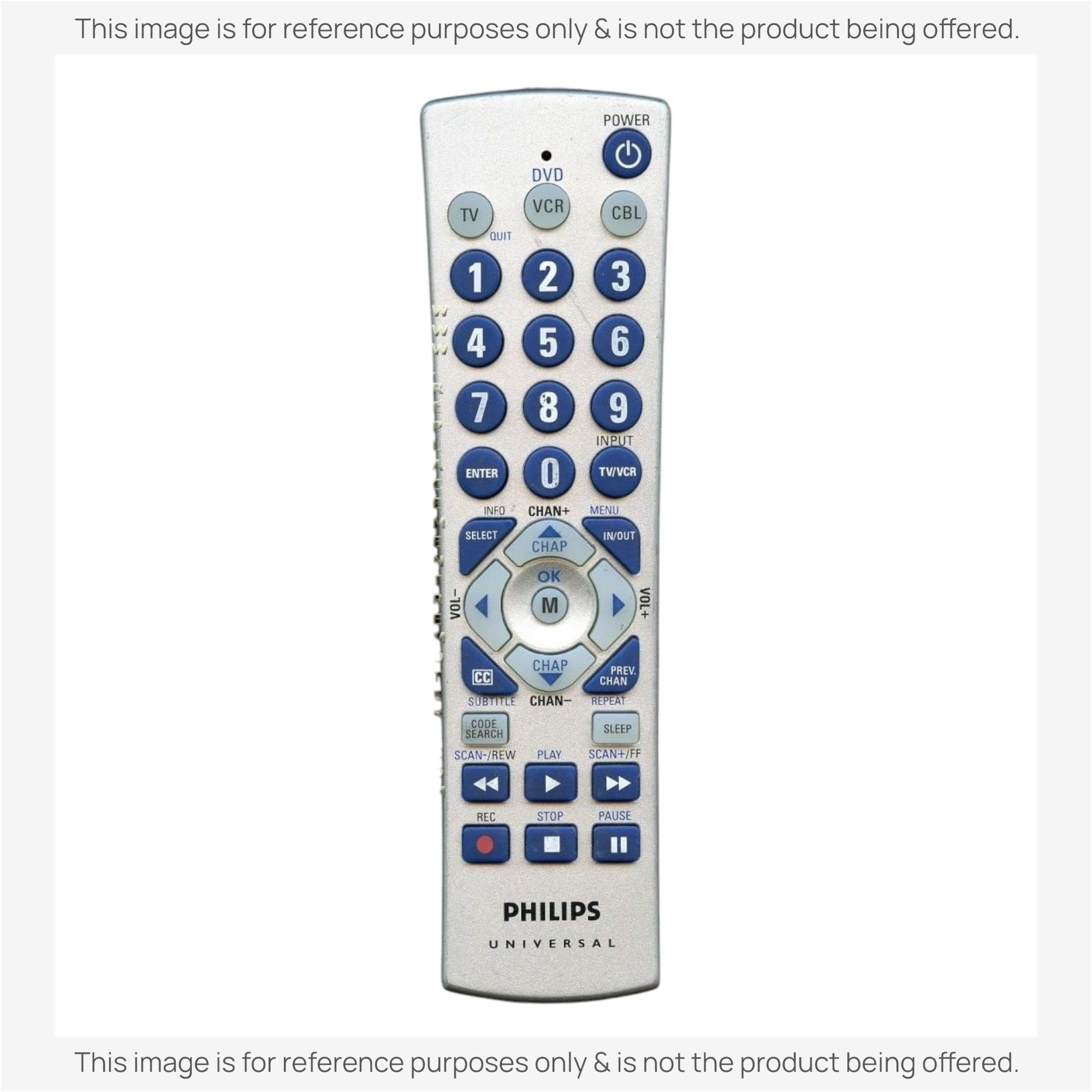 Sustituto para el Control Remoto Universal de 3 Dispositivos Philips CL035 [RRU401]