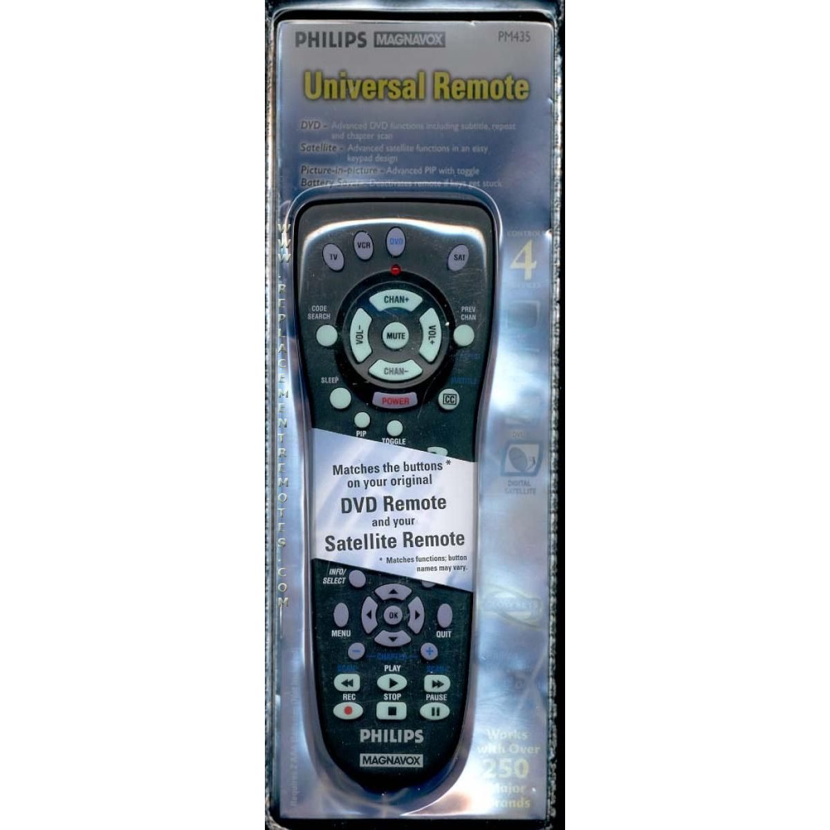 Philips-Magnavox PM435B 4-Device Universal Remote Control - PM435B