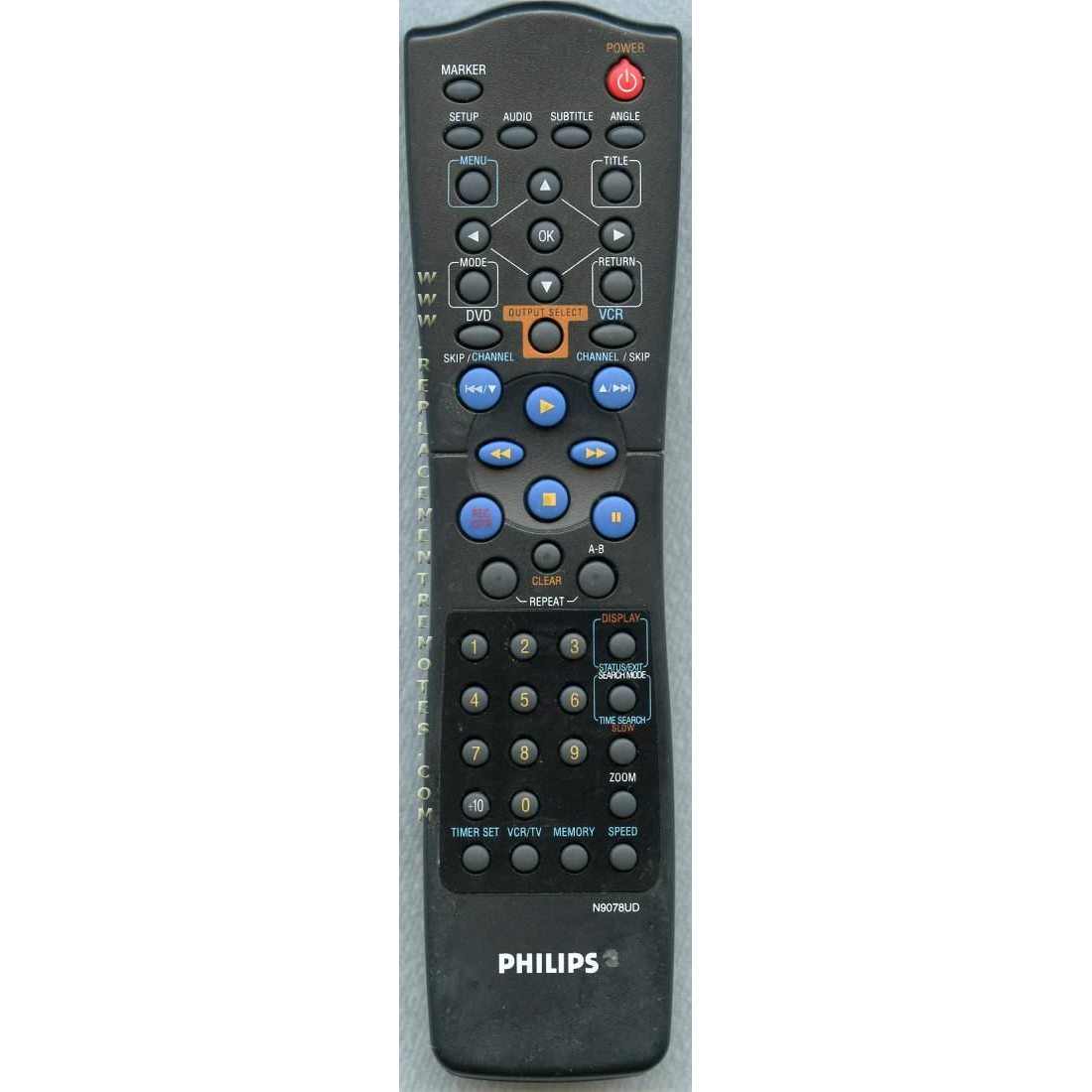 Philips N9078UD DVD/VCR Remote Control