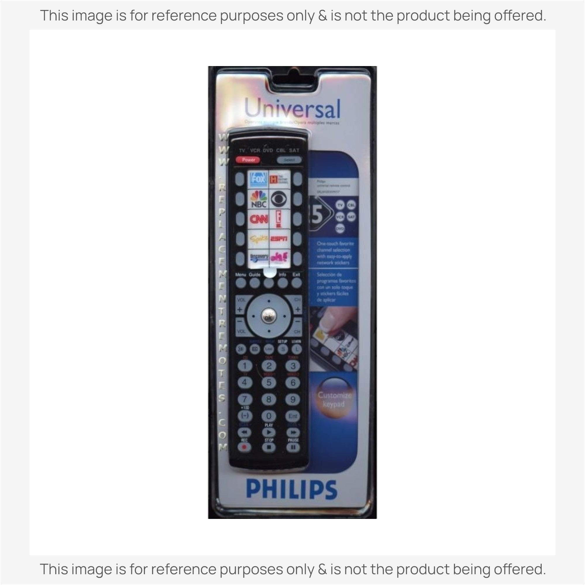 Anderic Substitute for Philips SRU4105WM/17 5-Device Universal Remote Control [RRU401]
