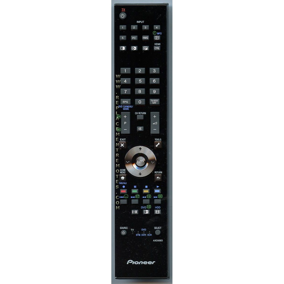 Pioneer AXD1563 Receiver Remote Control