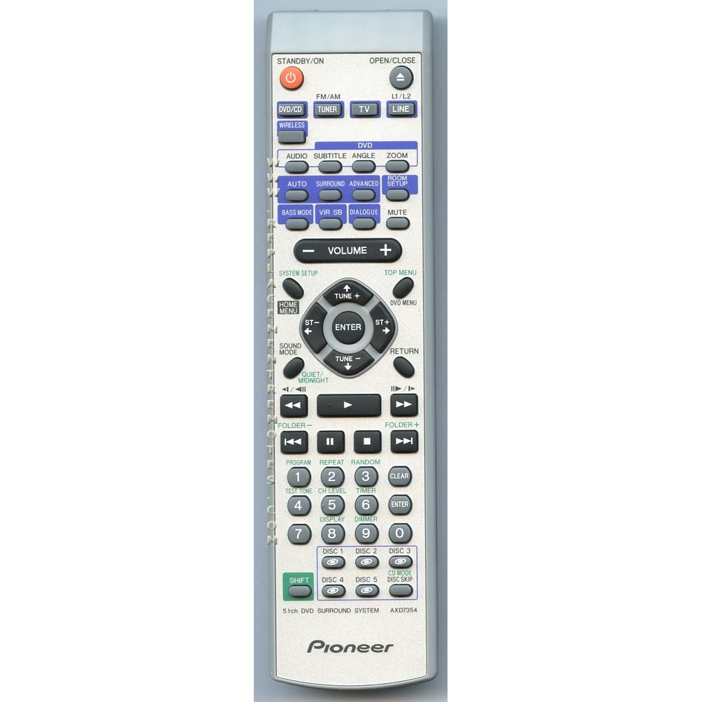 Pioneer AXD7354 Home Theater Remote Control