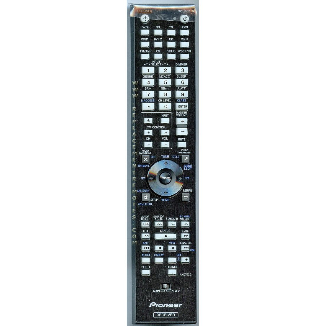 Télécommande du récepteur Pioneer AXD7525