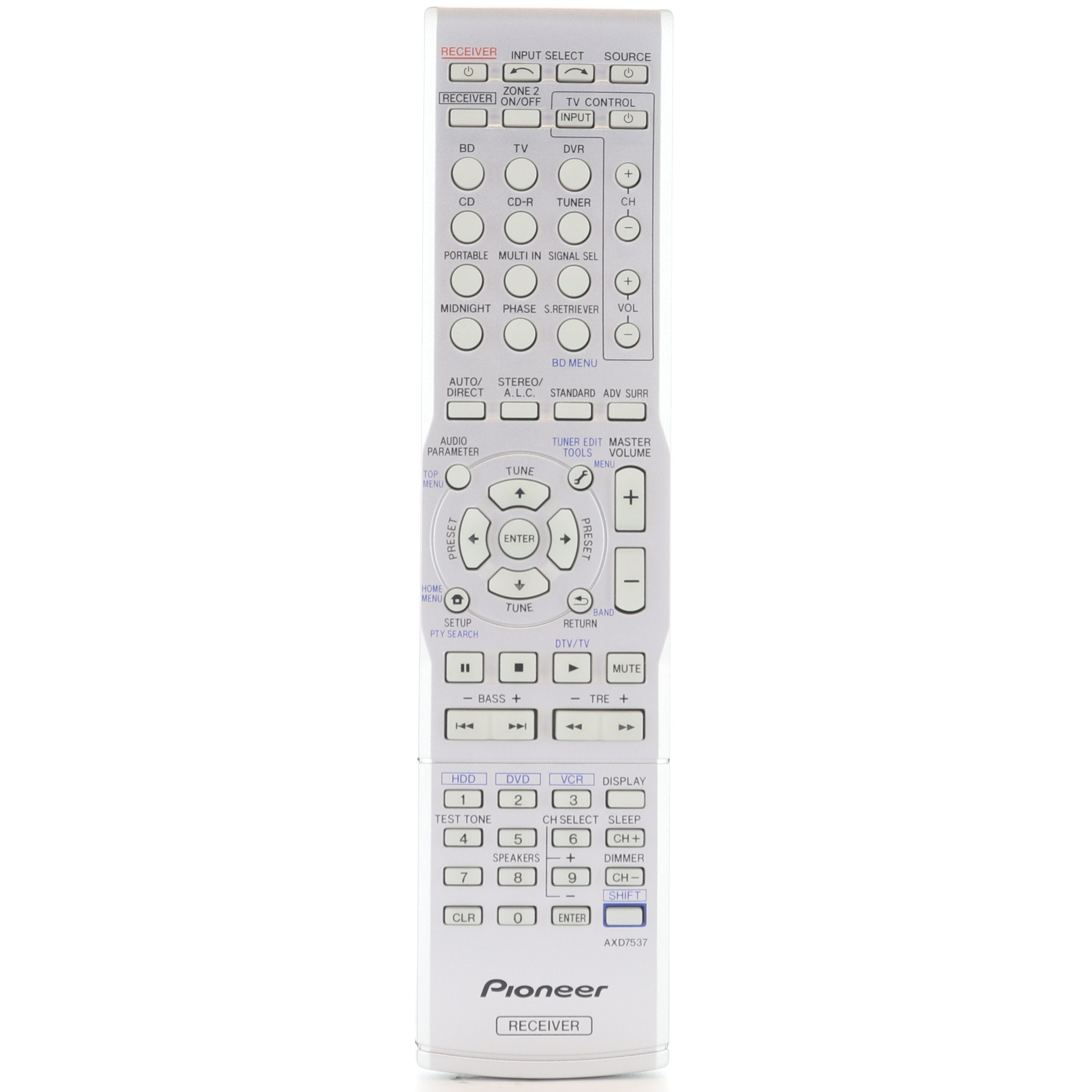 Pioneer AXD7537 A/V Receiver Remote Control - AXD7537
