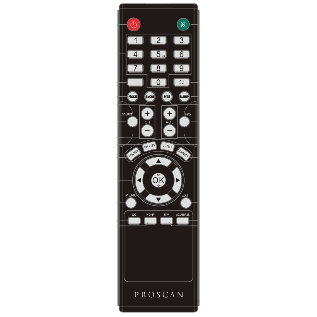 Télécommande TV Proscan PLCD3271ADREM