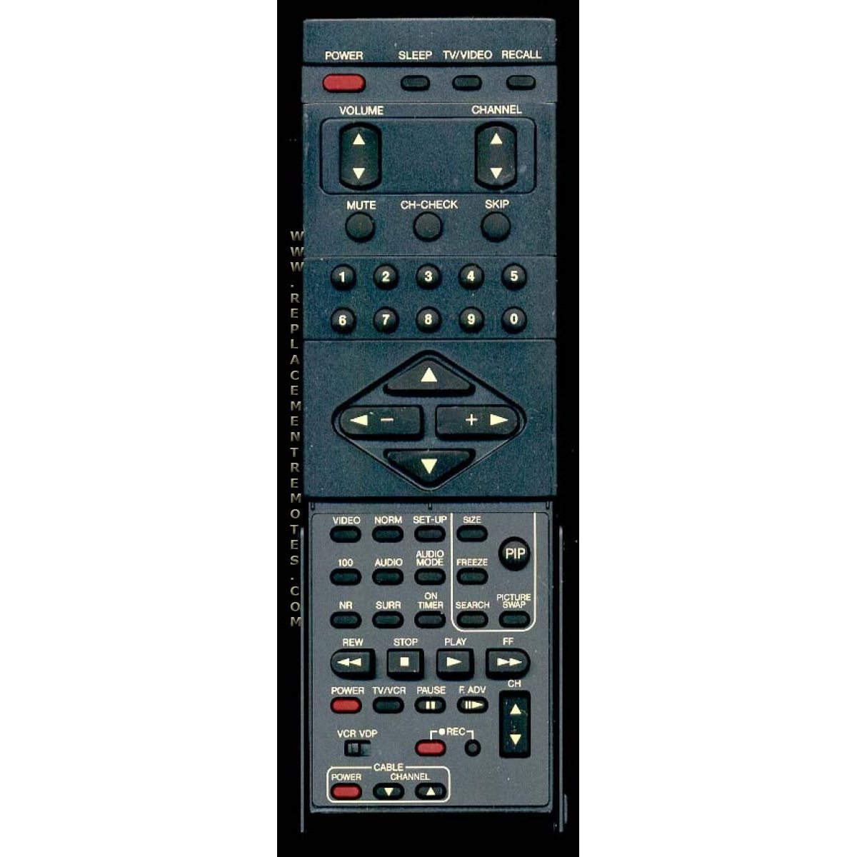 Quasar EUR51610 VCR Remote Control