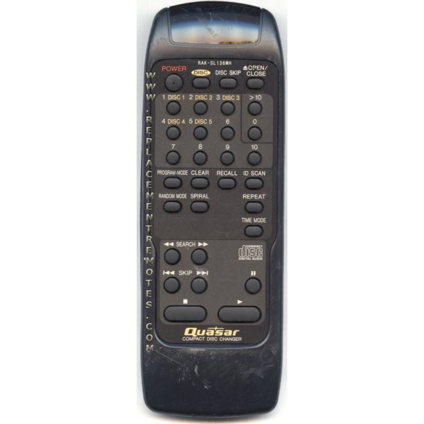 Quasar RAKSL136WH Audio Remote Control