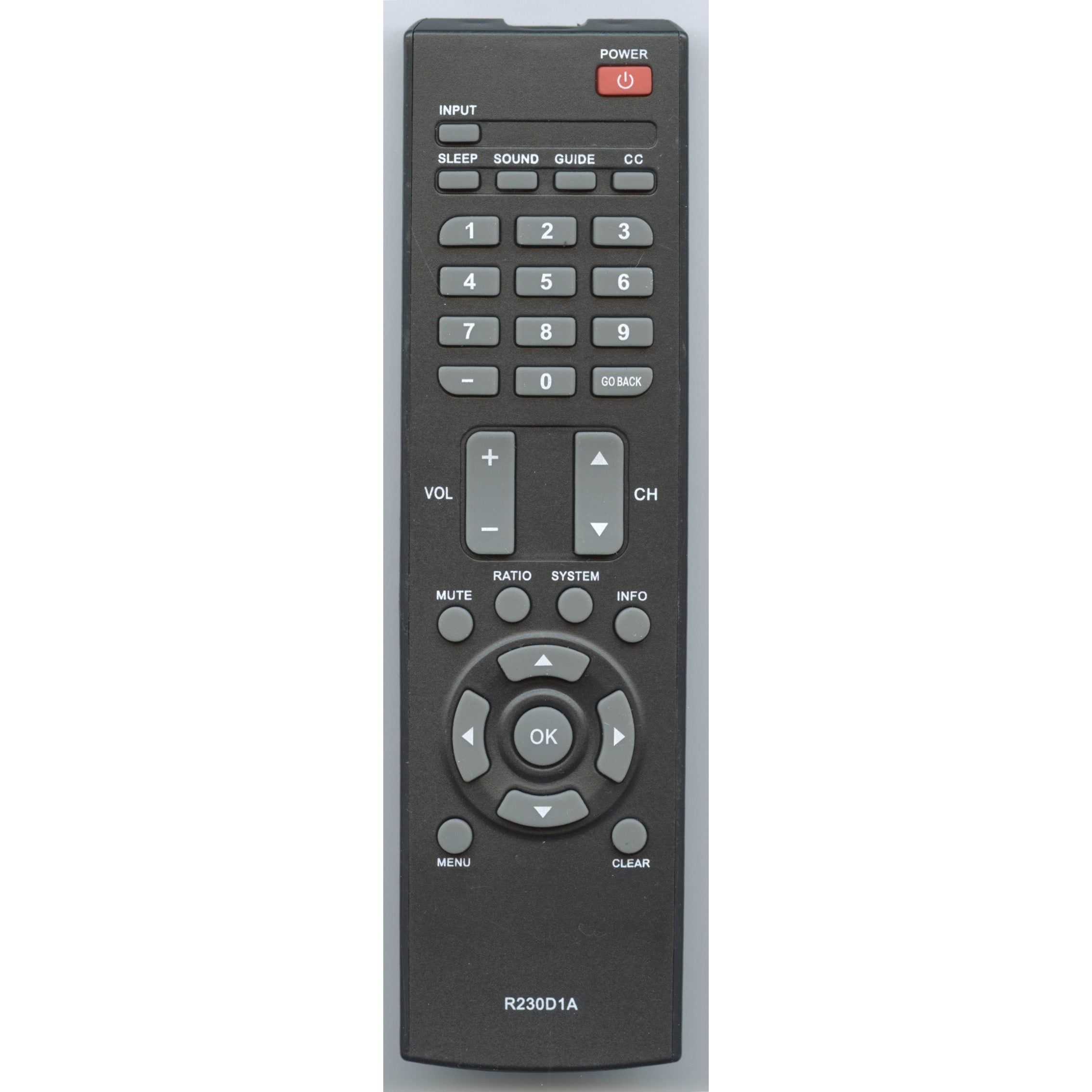 RCA R230D1A Guest TV Remote Control - R230D1A