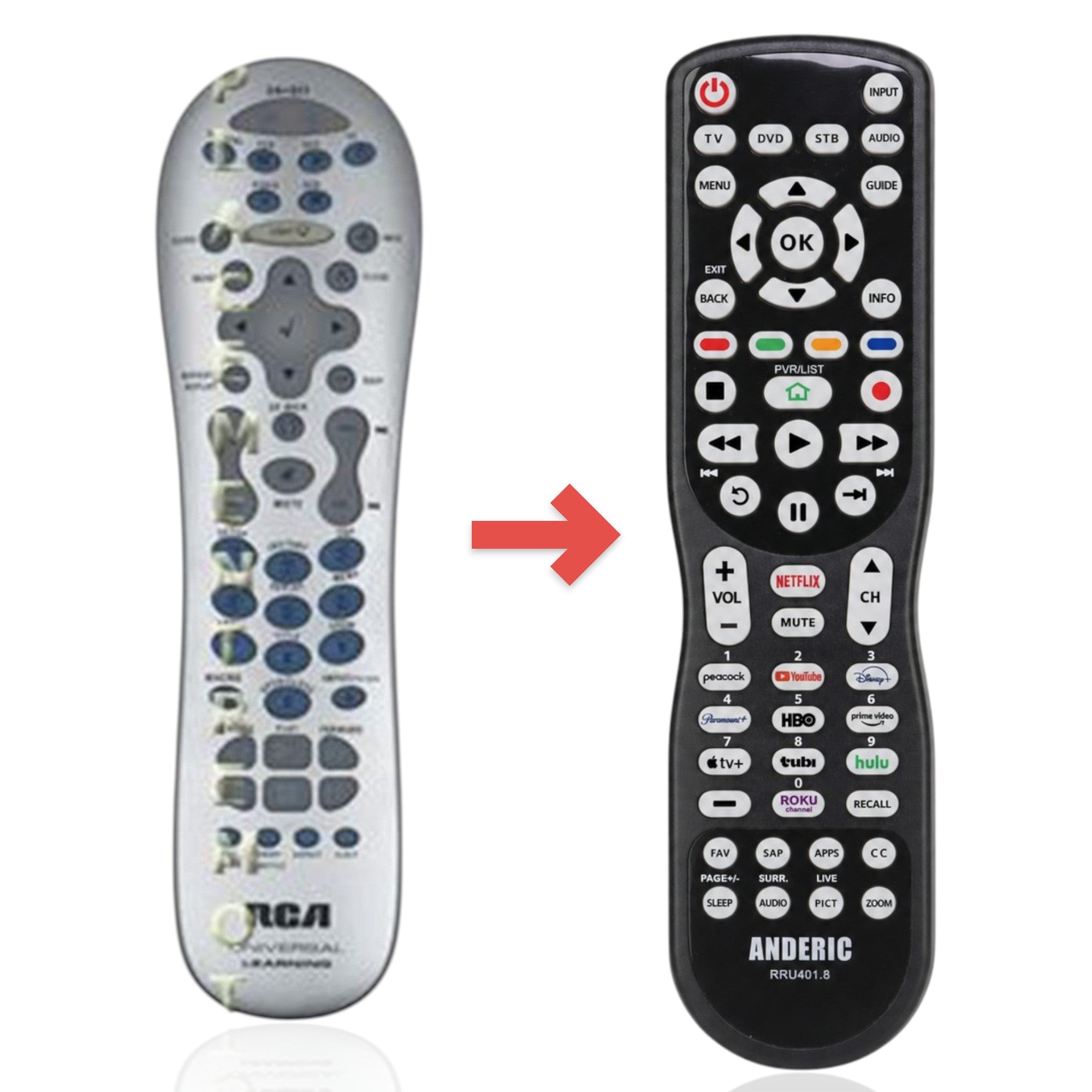 Télécommande universelle avancée de remplacement pour RCA RCR615 [RRU401]
