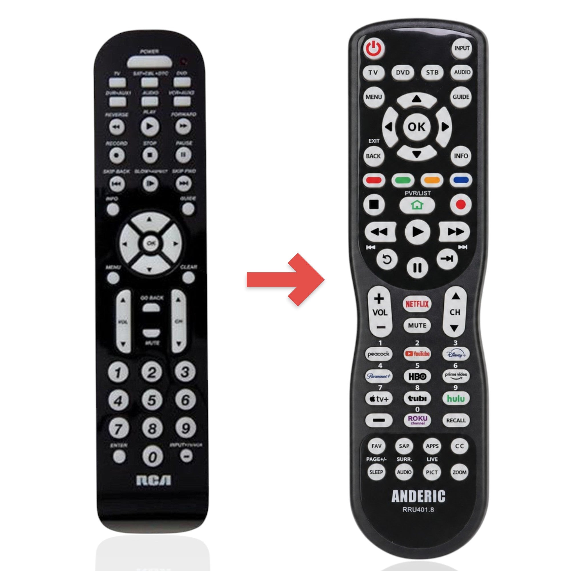 Télécommande universelle avancée RCA RCR6473Z de remplacement [RRU401]