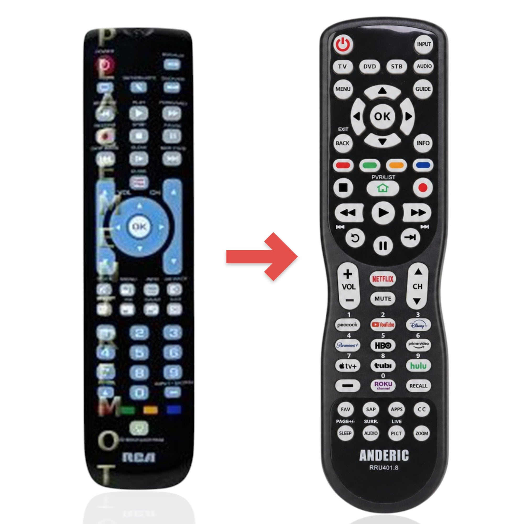 Télécommande universelle 4 appareils RCA RCRN04GR [RRU401] - Produit de remplacement