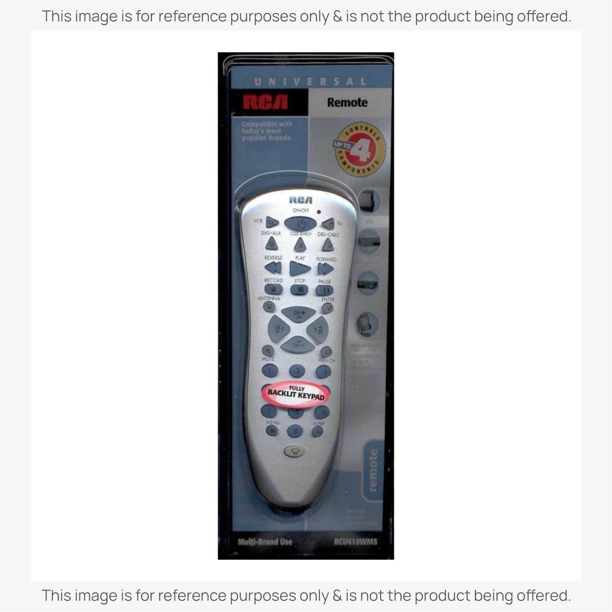 Substitute for RCA RCU410WMS 4-Device Universal Remote Control [RRU401]