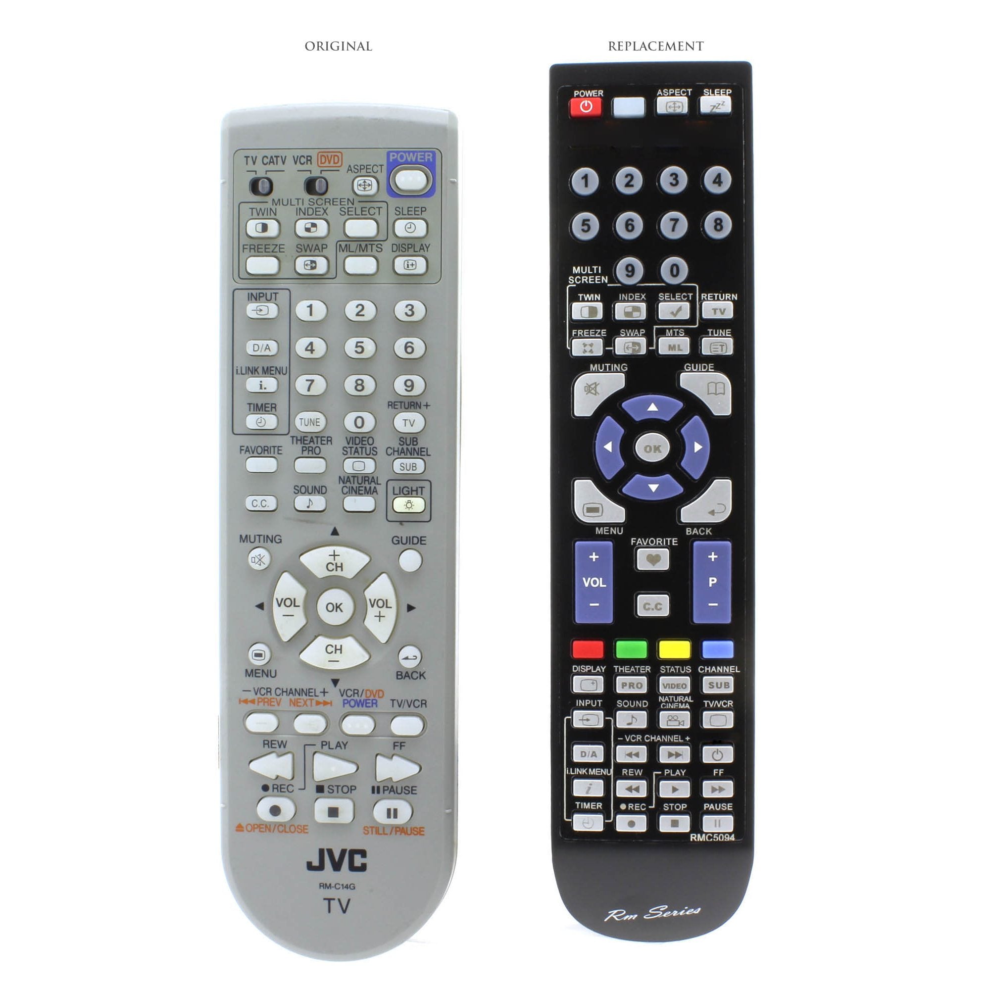 Remote Control Rmc12962 Anderic Replacement TV Remote Control for JVC RM-C322G, RM-C1200G, RM-