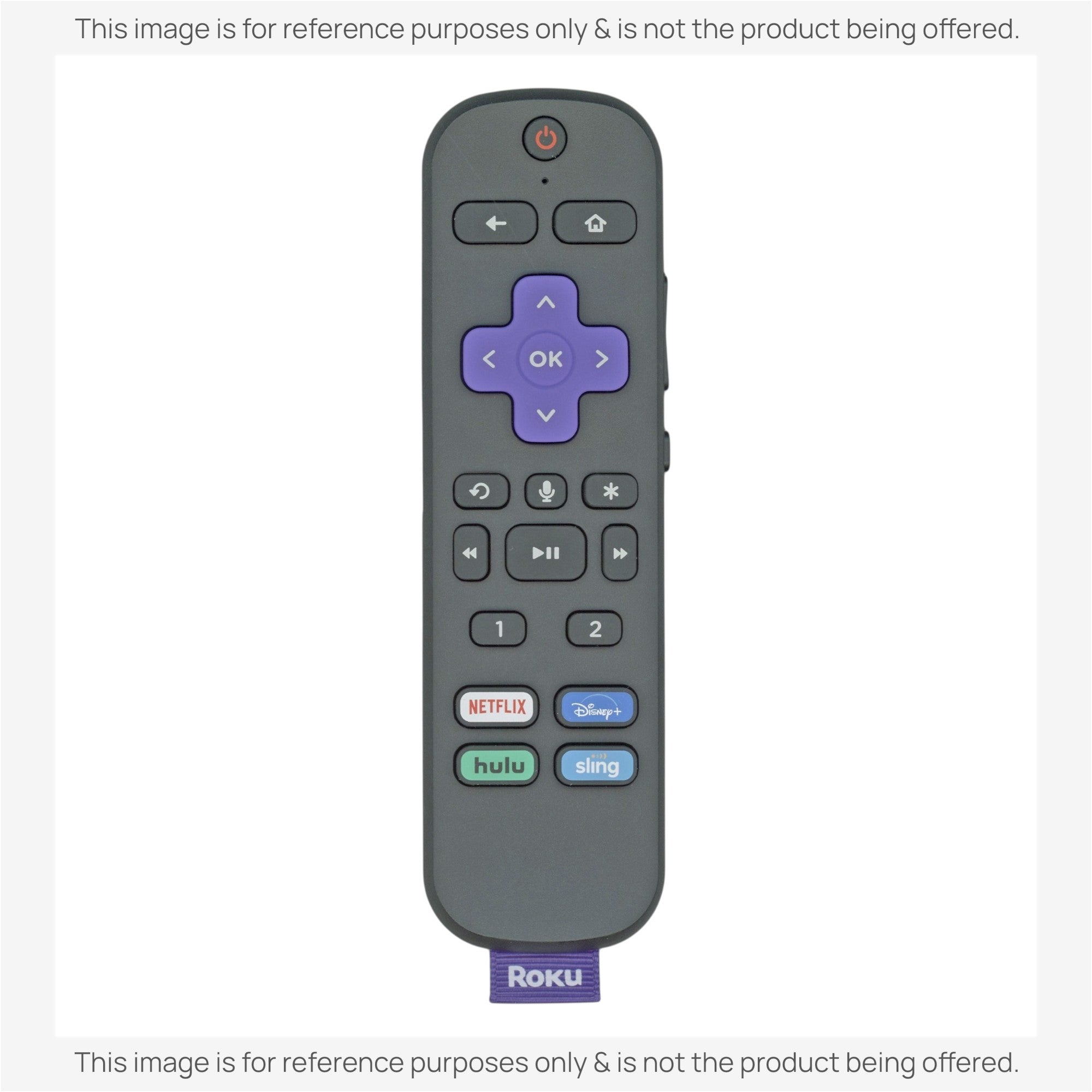 Substitute for Roku RC-506 Voice Streaming Remote Control [RCGZ1, NO HEADPHONE / SHORTKEYS]