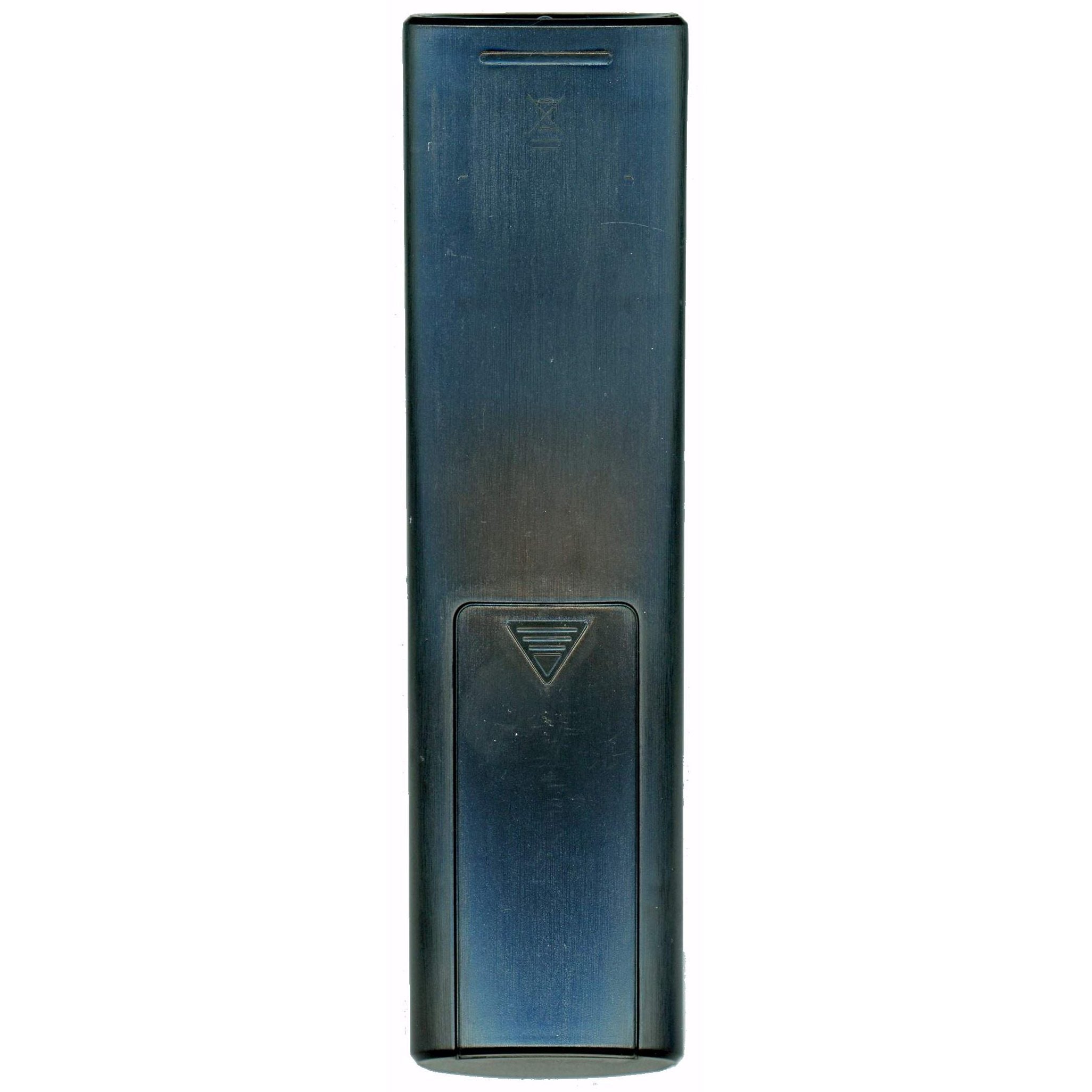 The metallic Anderic RR5305 for LG TV, a rectangular remote with a matte finish, features a distinct triangular button at its center.