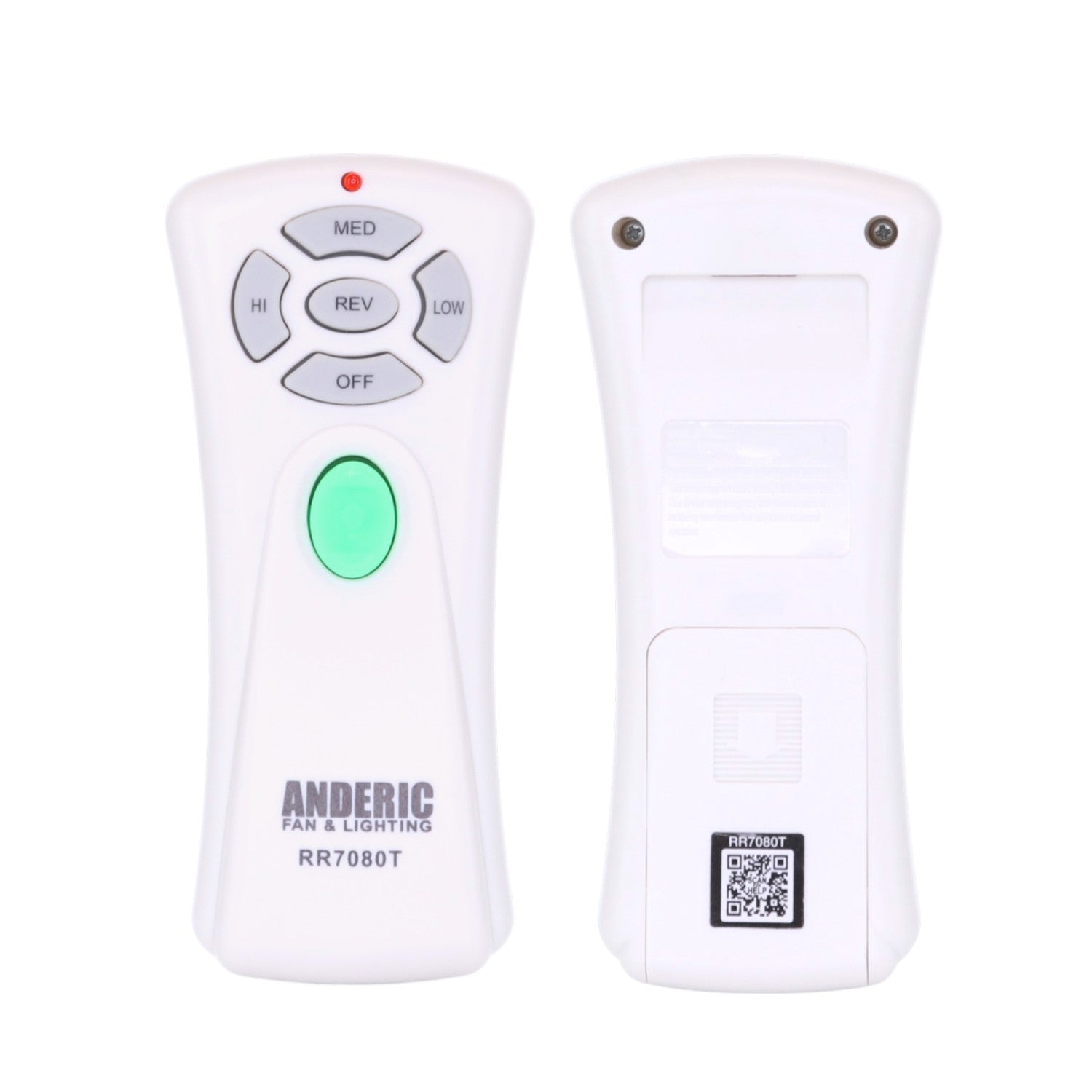 Télécommande pour ventilateur de plafond Anderic RR7080T (haut/bas/retour)